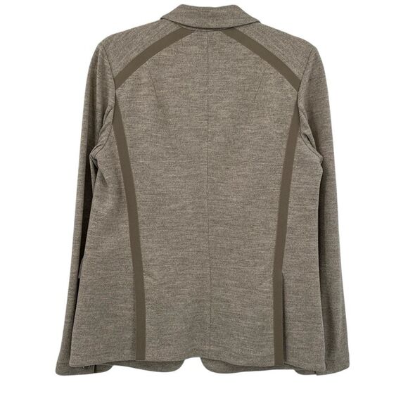 Rag & Bone Oatmeal Lexington Wool Snap Front Grosgrain Tailored Blazer Size 8 - Picture 3 of 12